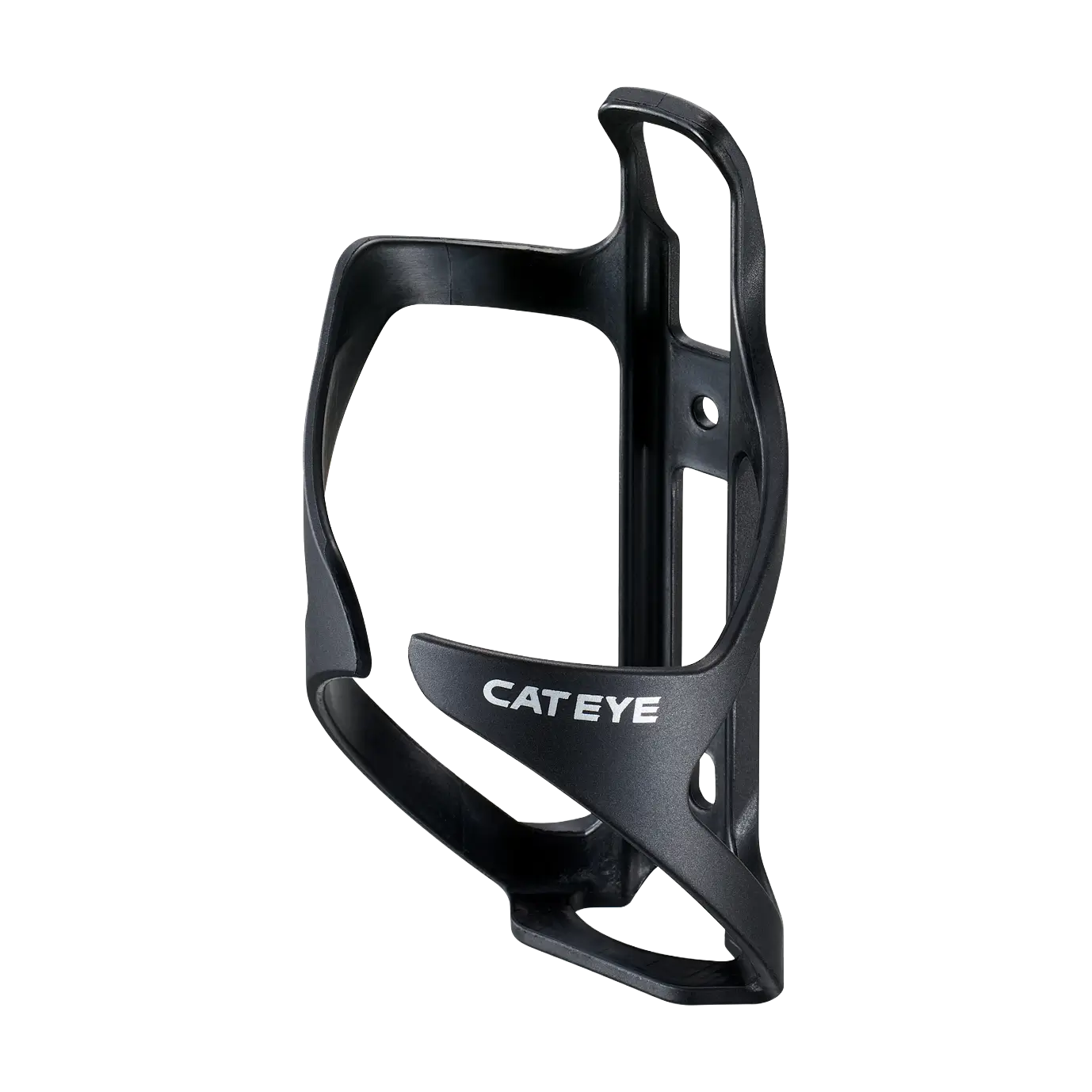 The CATEYE BC-500 Bottle Cage, featuring a sleek black side-loading minimalist design, is displayed against a plain white background.