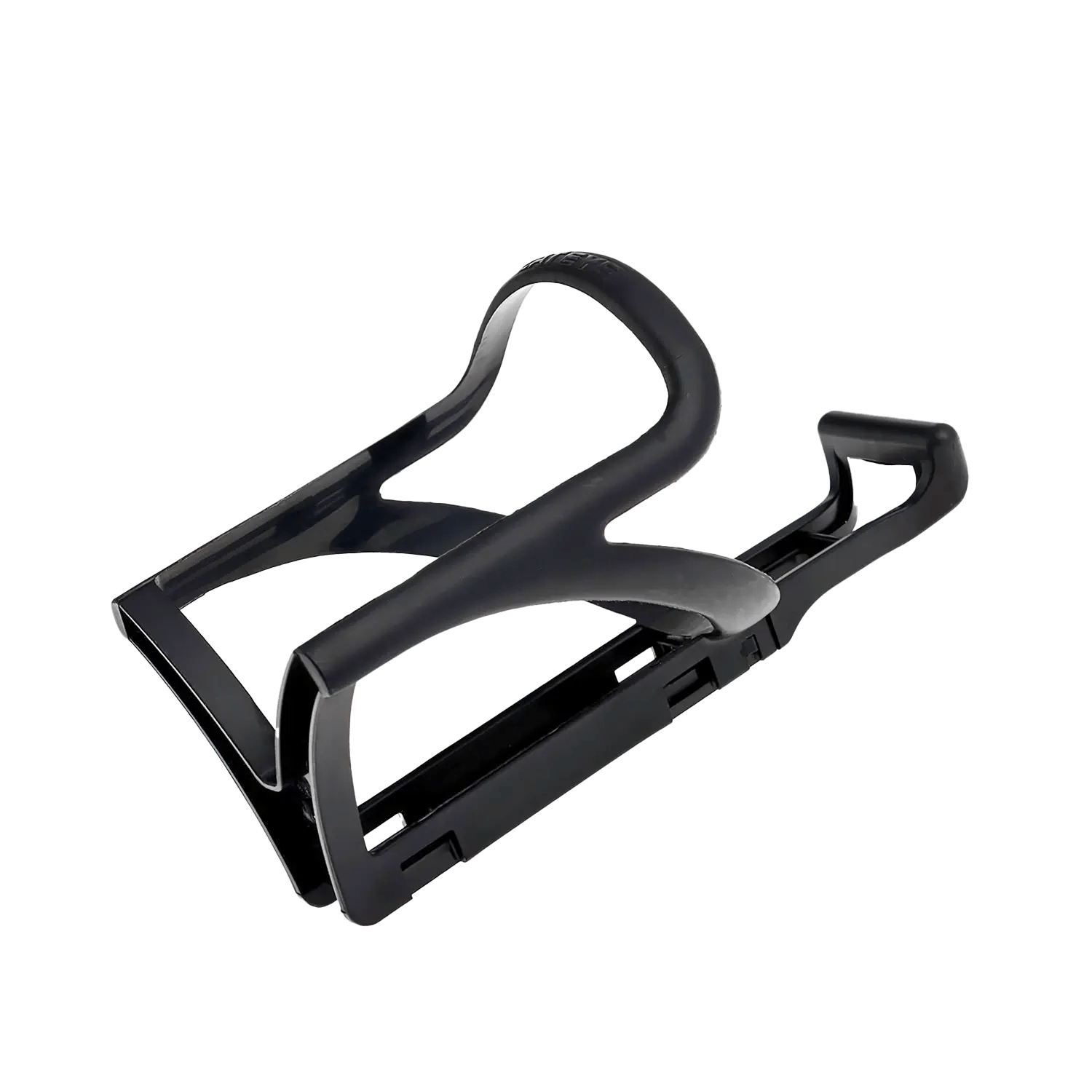 A black CATEYE BC-100 Bottle Cage with lightweight mono-injection construction, designed for bicycles and shown on a transparent background.