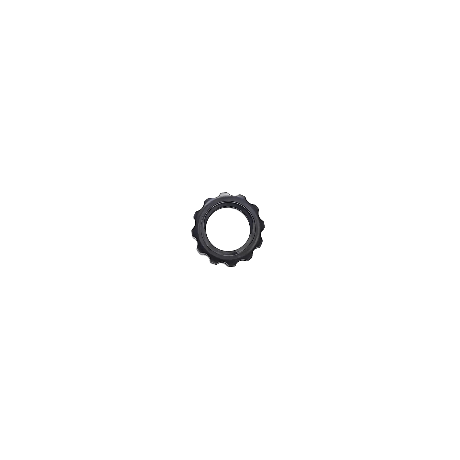A black, gear-shaped CATEYE Flextight™ Computer Mount with jagged edges is centered on a green background.