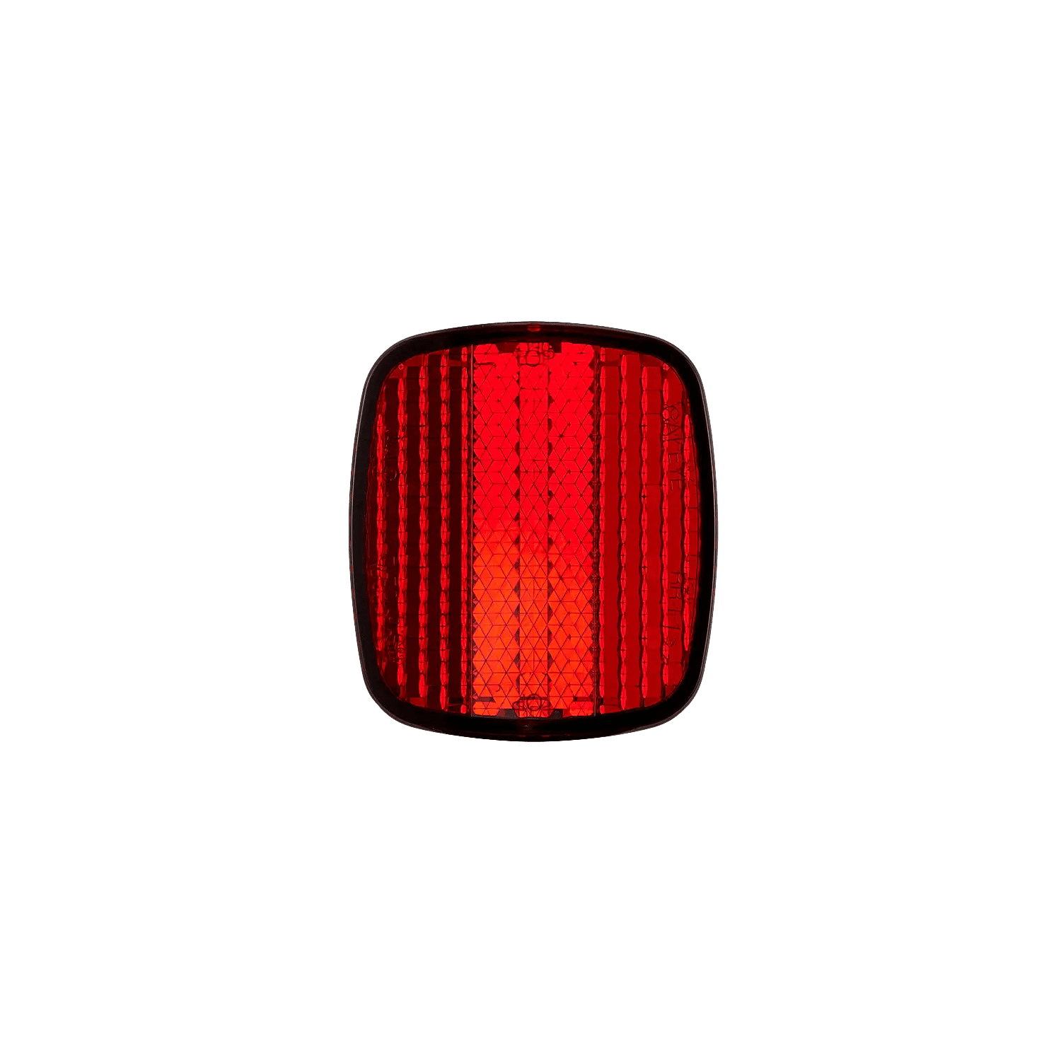 The CATEYE RR-F1 BTR Rear Reflector features a red, rectangular design with slightly rounded edges and a patterned surface for nighttime visibility, shown isolated on a transparent background.