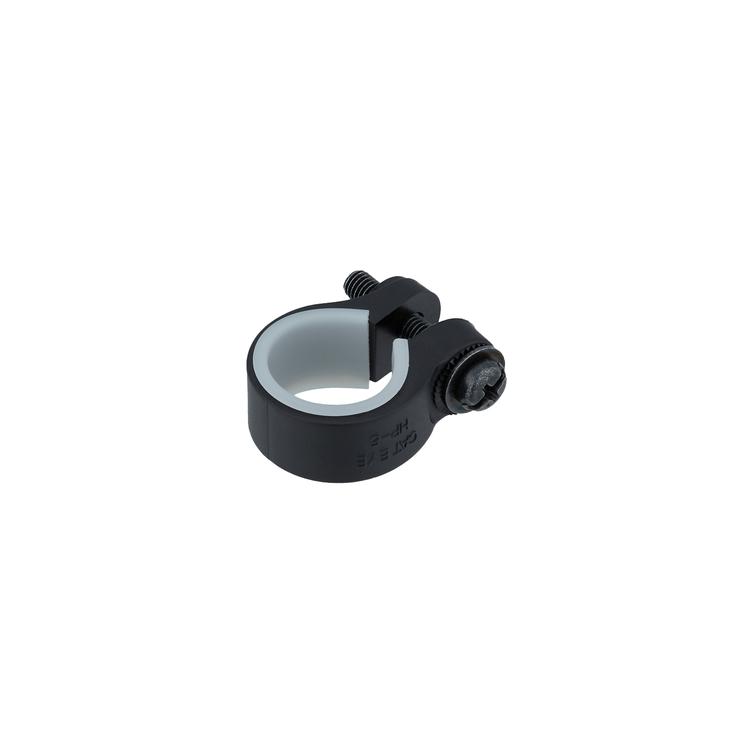 The CATEYE Safety Light & Reflector Clamps feature a metal shaft collar with a side screw and white inner lining for secure attachment to cylindrical objects, perfect for mounting safety lights or reflectors. Shown on a plain green background.