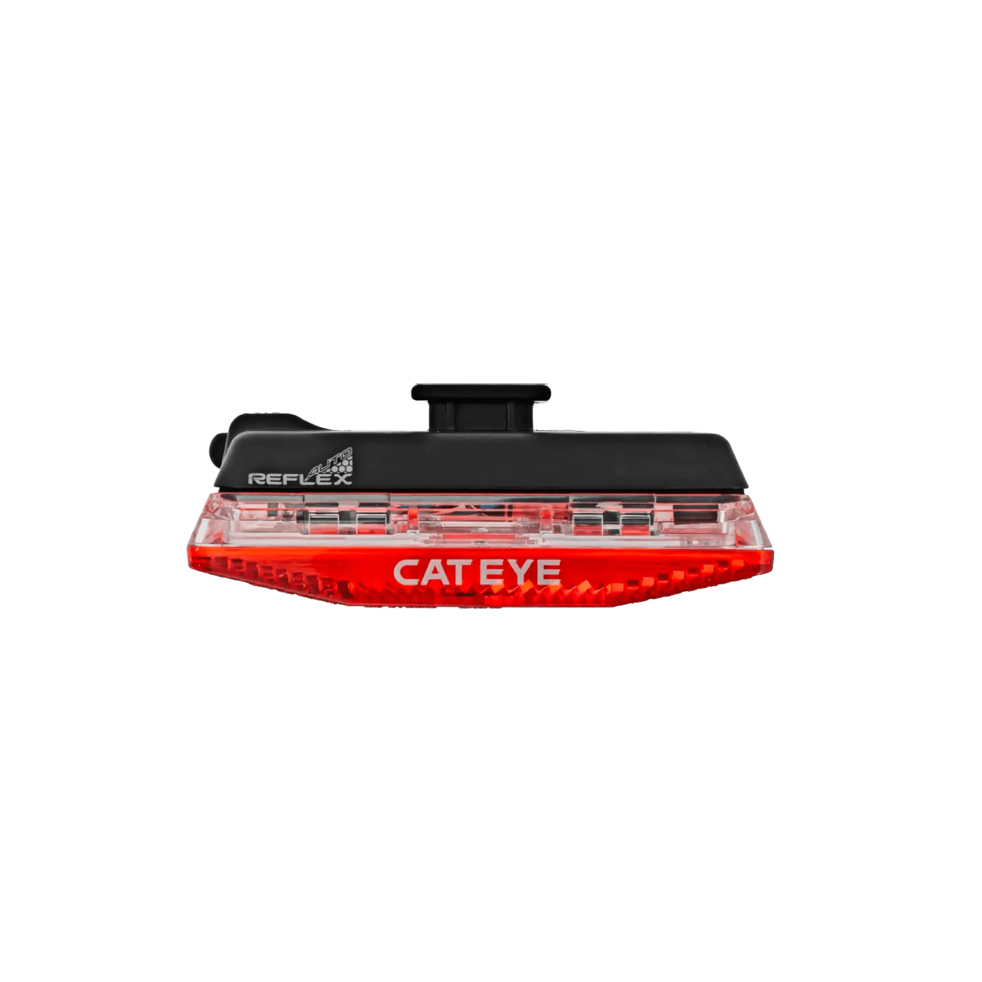 A CATEYE Reflex Auto LED tail light in red and black, displayed from the back against a plain background.