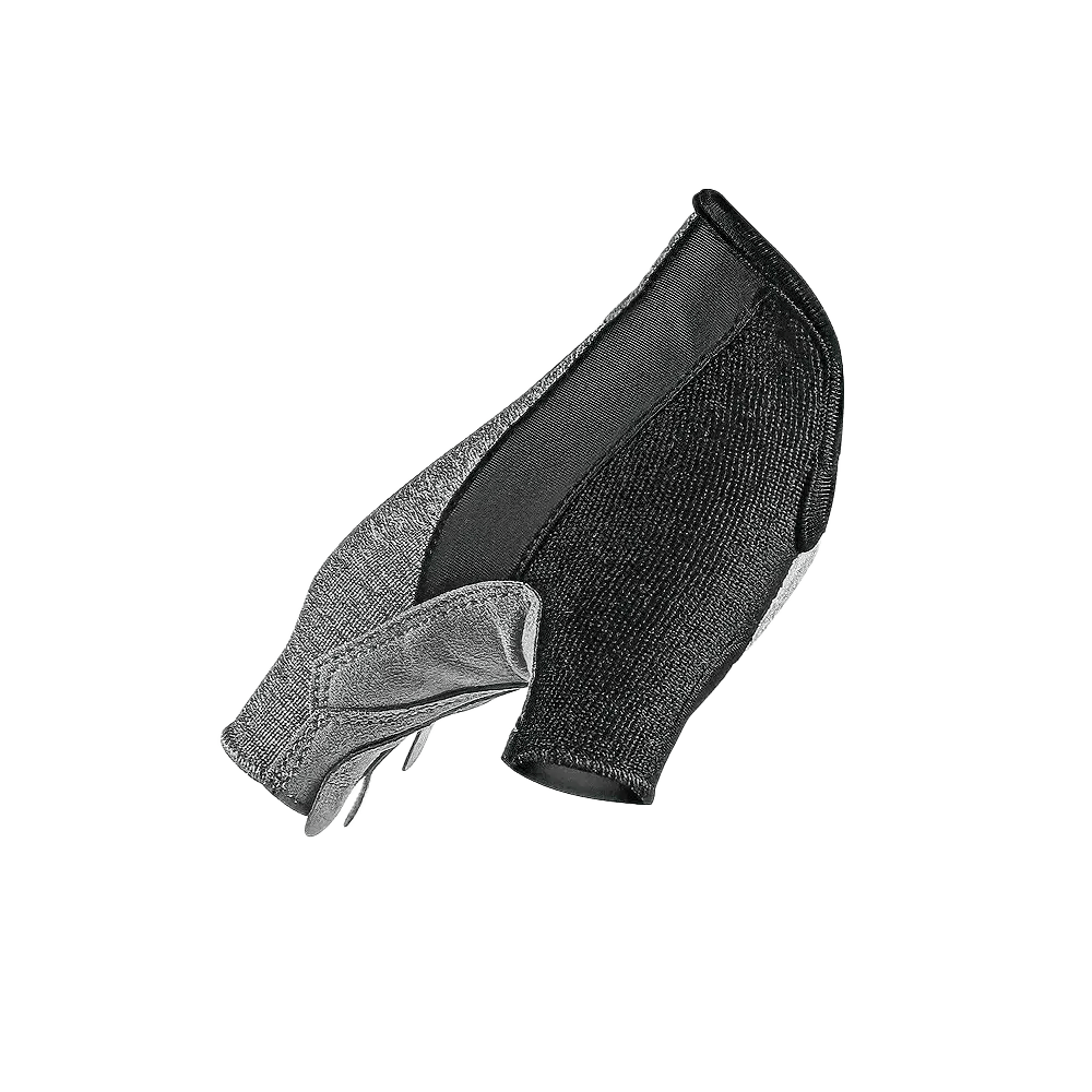 A single CATEYE Classic Reflective Cycling Glove (SF-Large) in black and gray, shown side and back with a synthetic leather palm, is displayed on a solid green background.