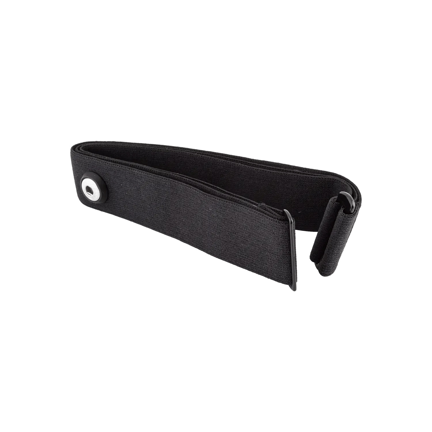 The CATEYE Heart Rate Sensor Strap is a black adjustable band with a metal snap button, ideal as a replacement electrode strap for Bluetooth heart rate monitors or fitness devices.