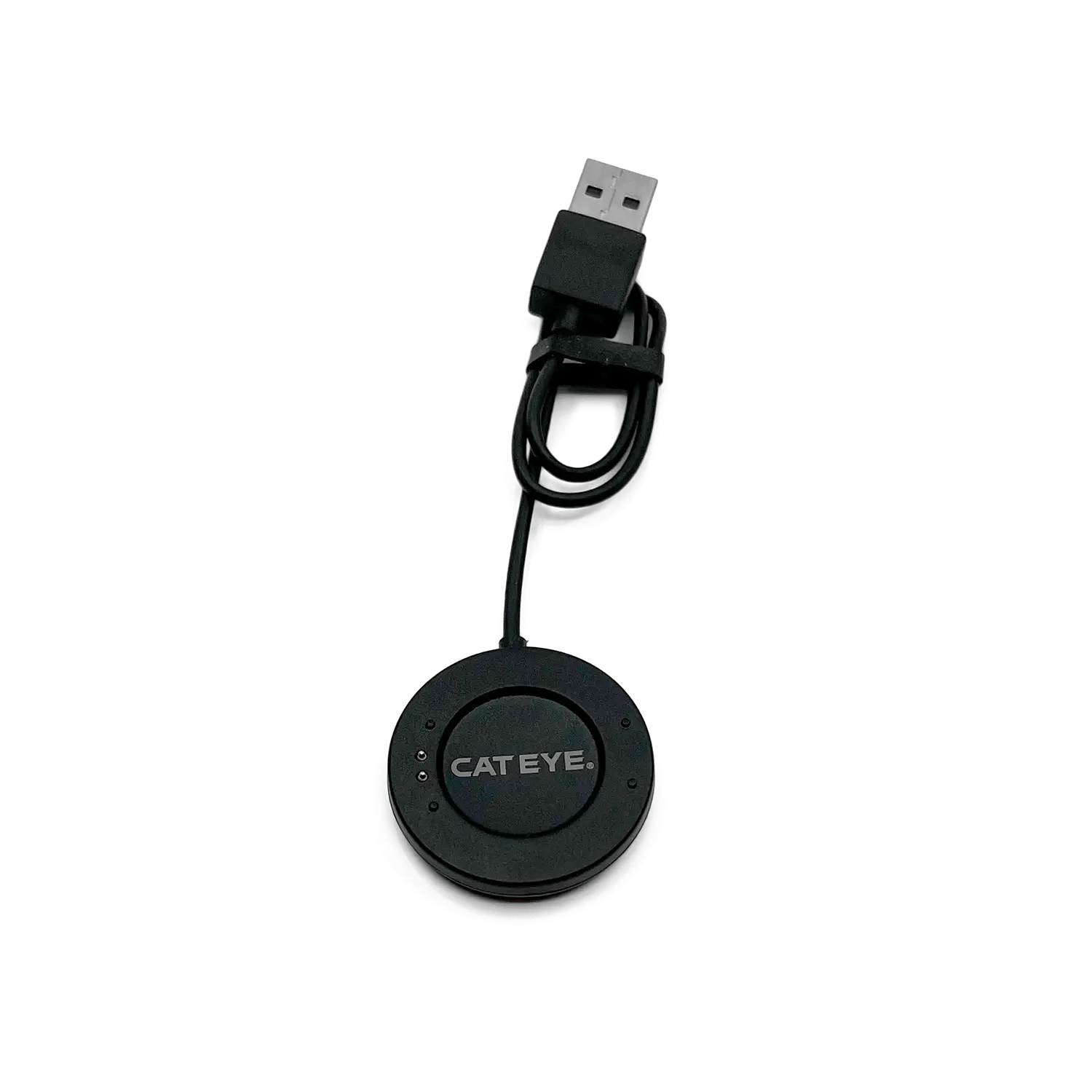 A CATEYE OHR-31 Optical Heart Rate Sensor with USB charging and a circular pad, featuring Bluetooth 5.0 connectivity, is shown against a plain green background.