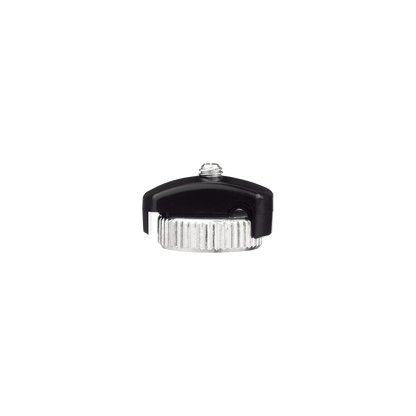 A compact black and silver metal knob with a textured grip and single top screw, ideal as a CATEYE Universal Wheel Magnet for magnet-based speed sensors, shown isolated on a white background.